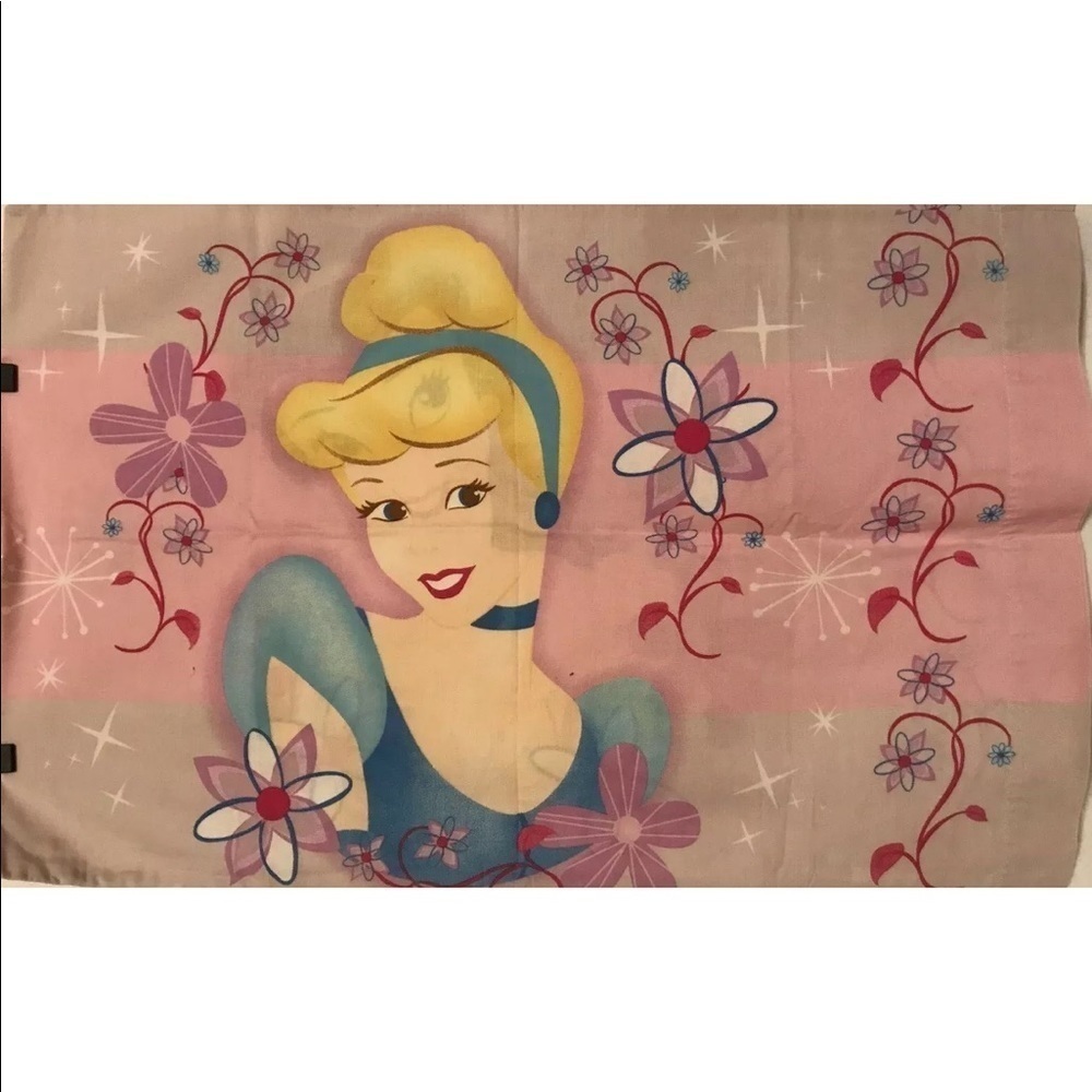 Disney Princess Standard Pillow Case Pink Vintage